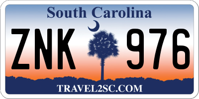 SC license plate ZNK976