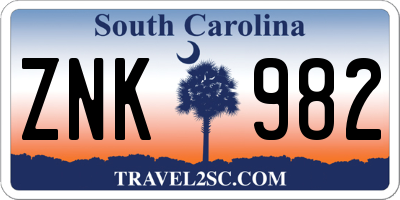 SC license plate ZNK982