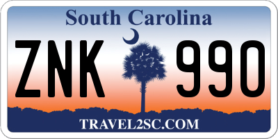 SC license plate ZNK990