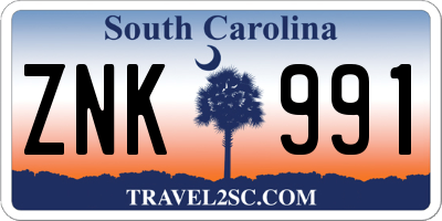 SC license plate ZNK991
