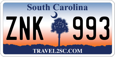 SC license plate ZNK993