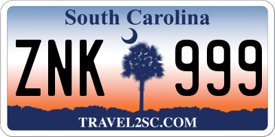 SC license plate ZNK999