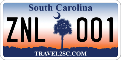 SC license plate ZNL001