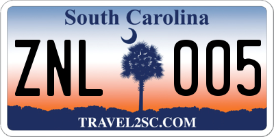 SC license plate ZNL005