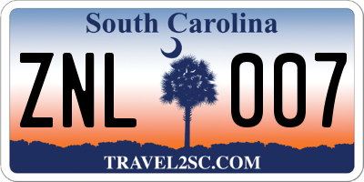 SC license plate ZNL007