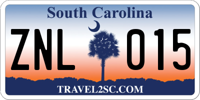 SC license plate ZNL015