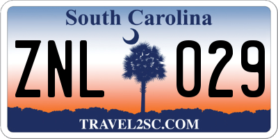 SC license plate ZNL029