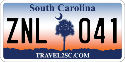 SC license plate ZNL041