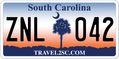 SC license plate ZNL042