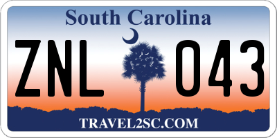 SC license plate ZNL043