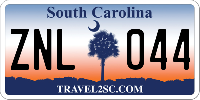 SC license plate ZNL044