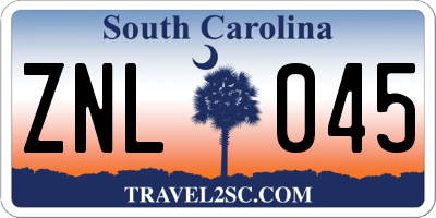 SC license plate ZNL045