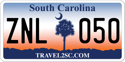 SC license plate ZNL050