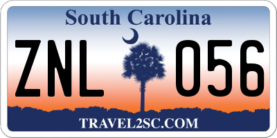SC license plate ZNL056