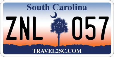 SC license plate ZNL057