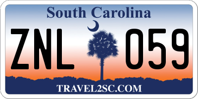 SC license plate ZNL059