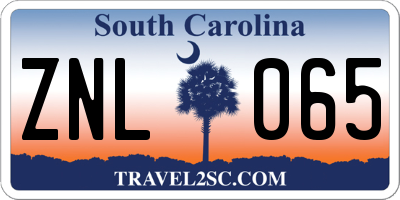 SC license plate ZNL065