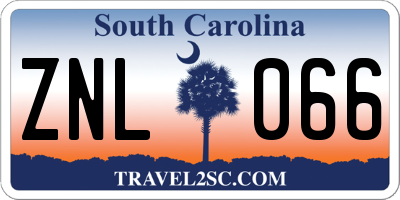 SC license plate ZNL066