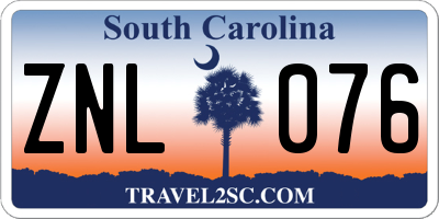 SC license plate ZNL076