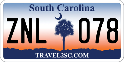 SC license plate ZNL078