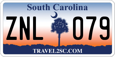 SC license plate ZNL079
