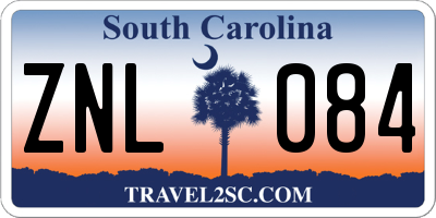 SC license plate ZNL084
