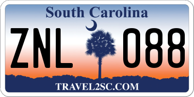 SC license plate ZNL088