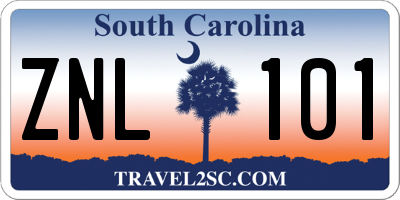 SC license plate ZNL101