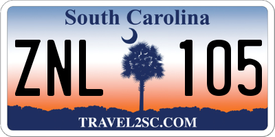 SC license plate ZNL105