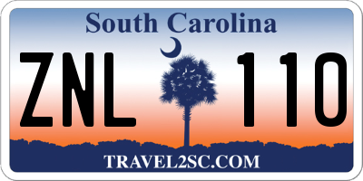 SC license plate ZNL110