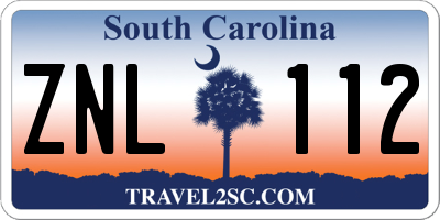 SC license plate ZNL112