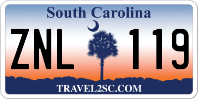 SC license plate ZNL119