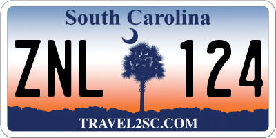 SC license plate ZNL124