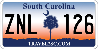 SC license plate ZNL126