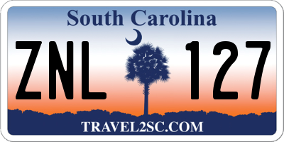 SC license plate ZNL127