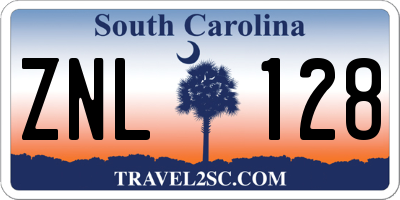 SC license plate ZNL128