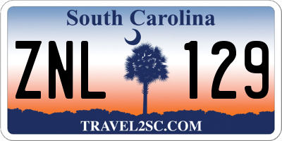 SC license plate ZNL129