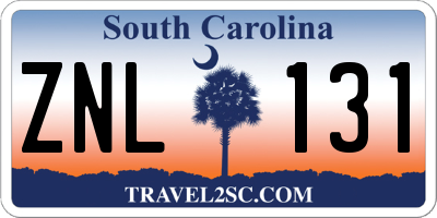 SC license plate ZNL131