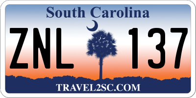 SC license plate ZNL137