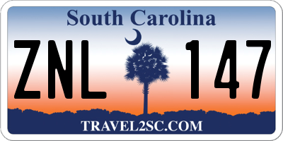 SC license plate ZNL147