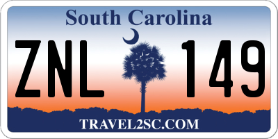 SC license plate ZNL149