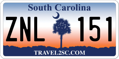 SC license plate ZNL151