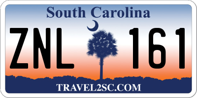 SC license plate ZNL161