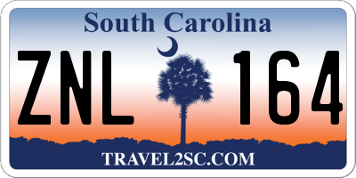 SC license plate ZNL164