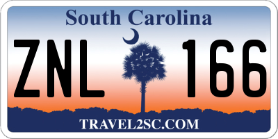 SC license plate ZNL166