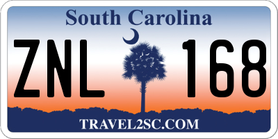 SC license plate ZNL168