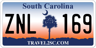 SC license plate ZNL169