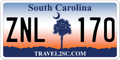 SC license plate ZNL170