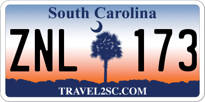 SC license plate ZNL173