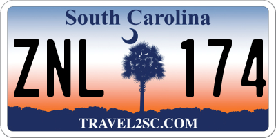 SC license plate ZNL174